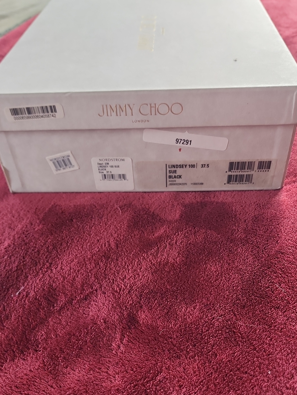 Jimmy Choo Lindsey 100 Black Suede Booties  Size 37.5.  7.5. Excellent Condition